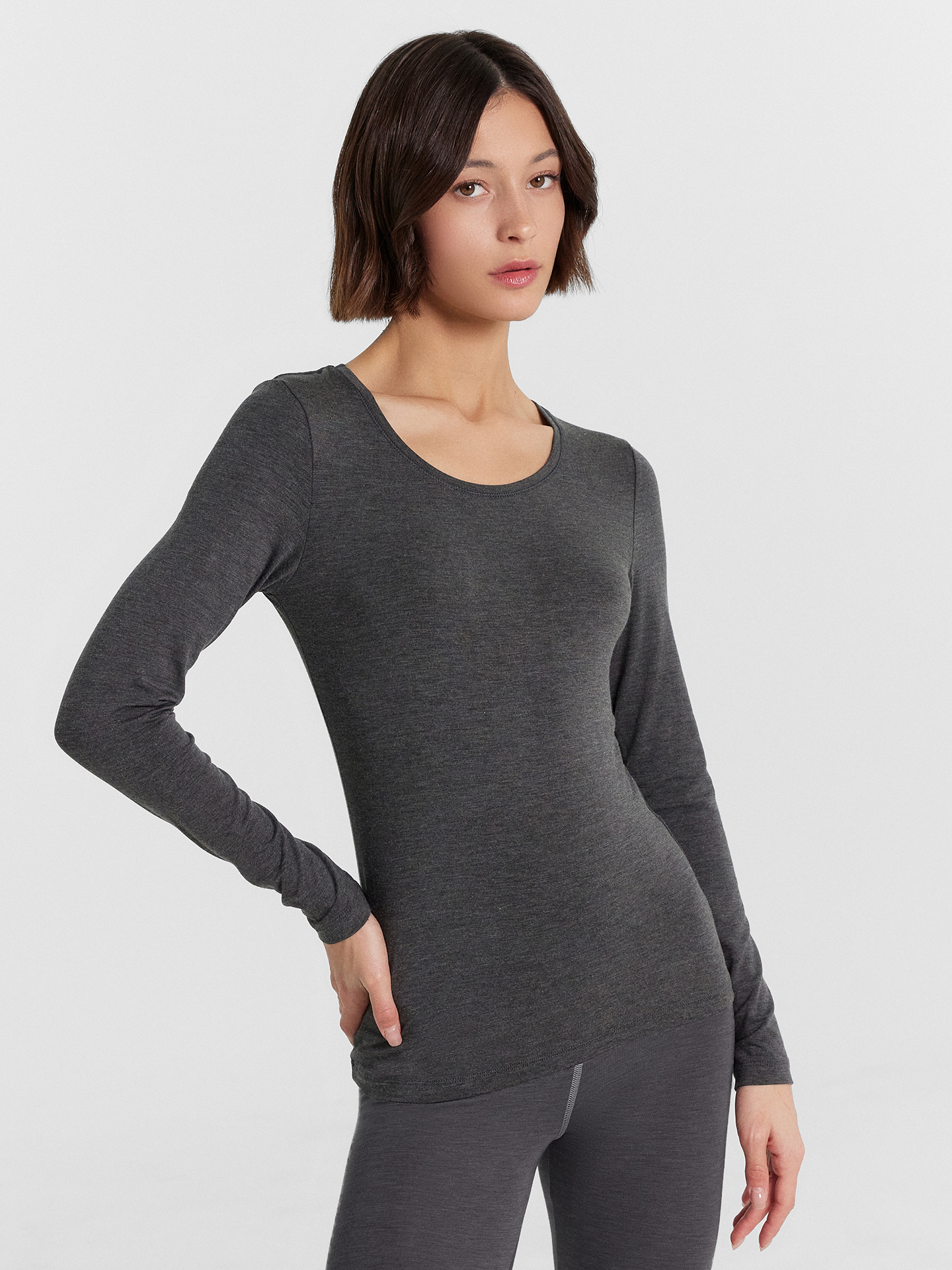 Термолонгслив Mark Formelle (Марк Формэль) 602332/меланж темно-серый 4348-F - фото 2