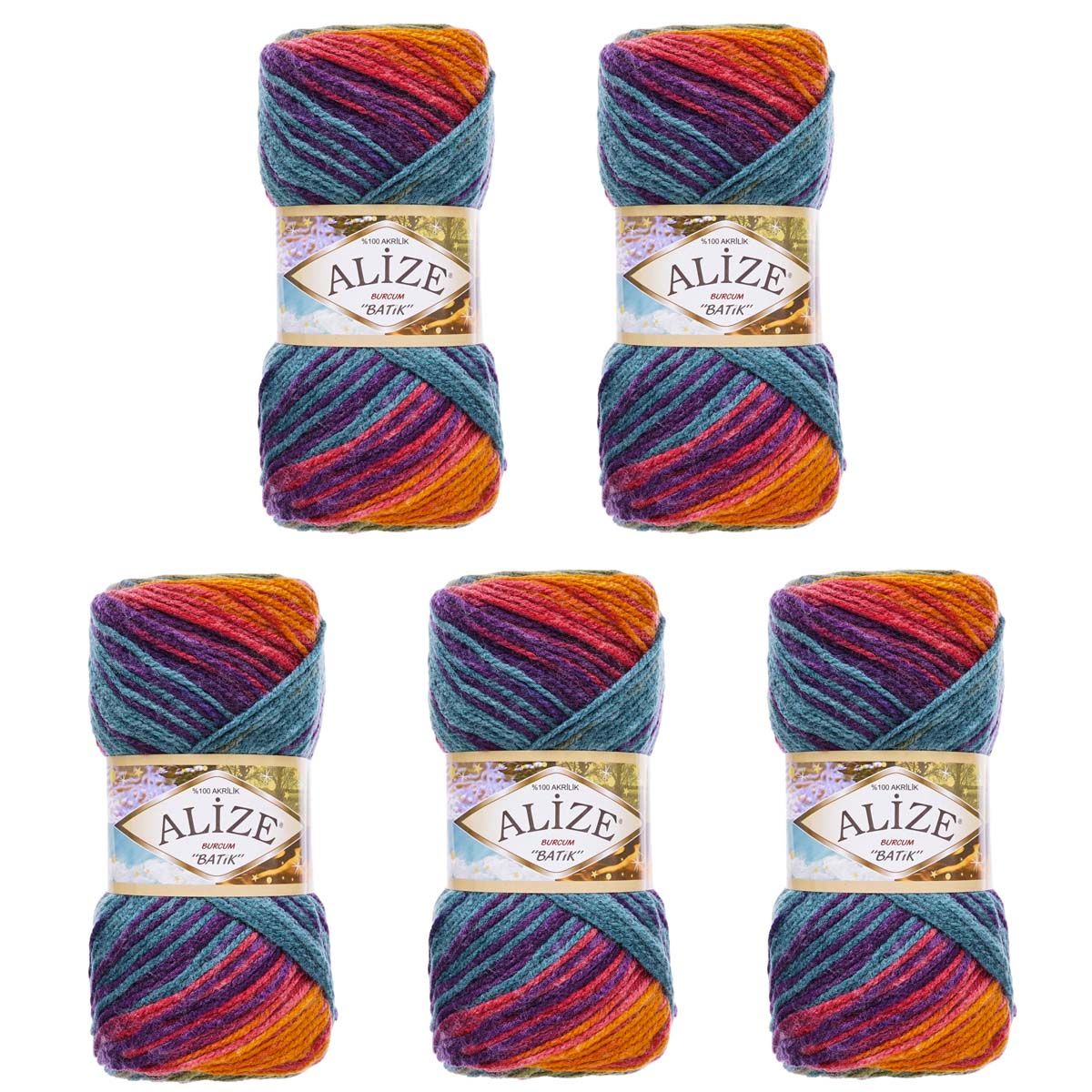 Пряжа Alize для вязания Burcum Batik 100 гр 210 м 5 мотков 4827 секционный - фото 8
