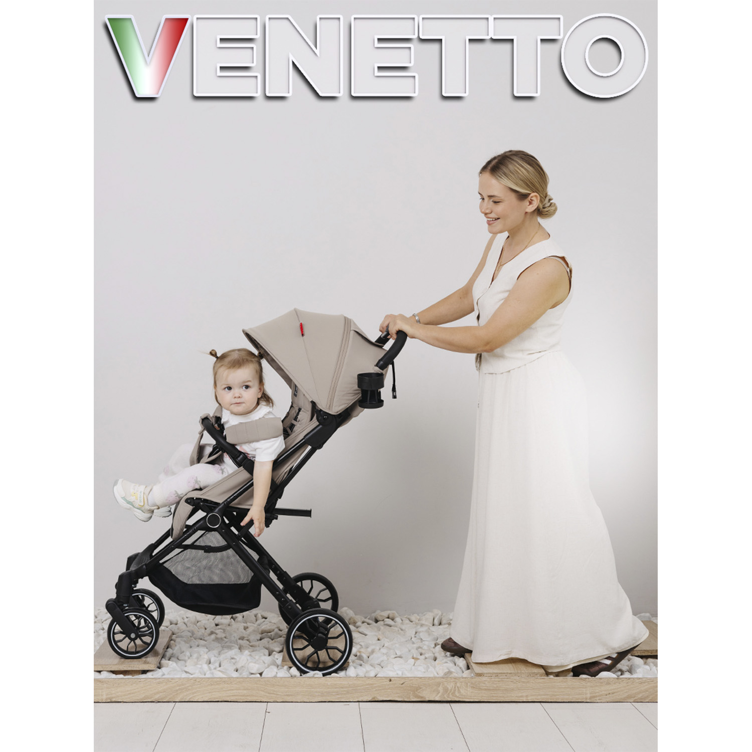 Коляска прогулочная BabyCare Venetto Бежевый бежевый - фото 19