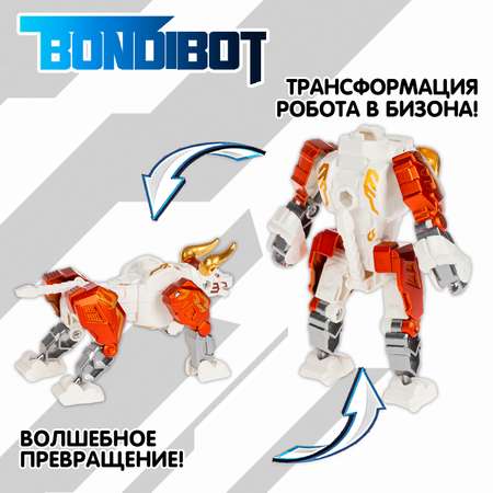 Фигурка Bondibon трансформер Робот бизон 2в1