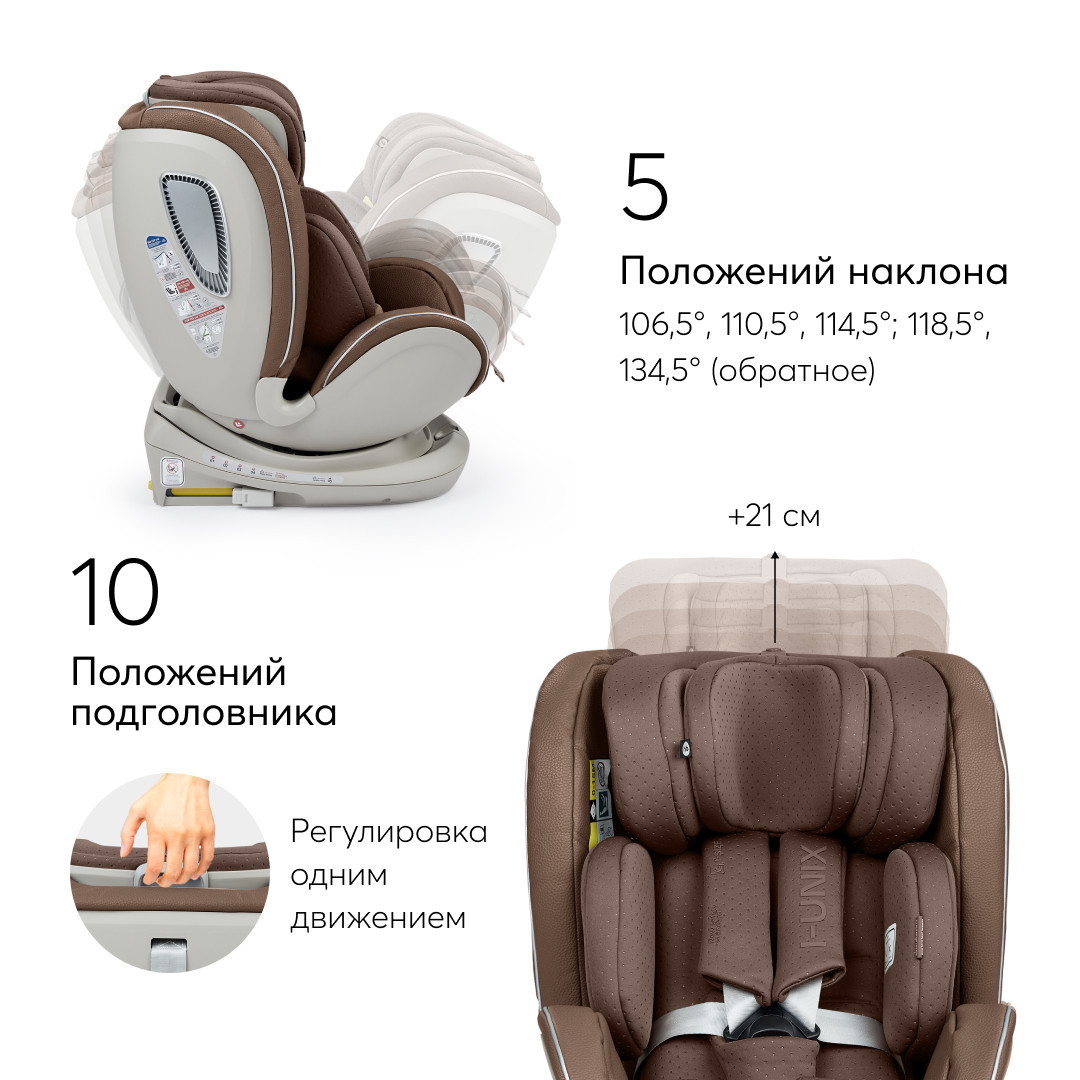 Автокресло Happy Baby I-Unix Isofix 0+/1/2/3 (0-36 кг) коричневый - фото 6