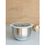 Миска DeNASTIA с прозрачной крышкой 1.5 л нерж.сталь ментол A000340