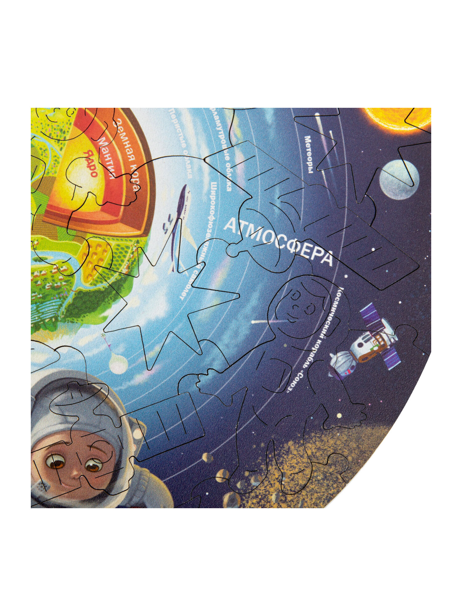 Пазл Globen карта Строение Земли деревянный - фото 8