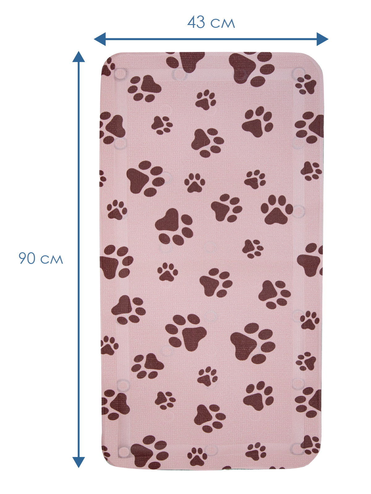 Коврик для ванны VILINA c присосками для животных 43х90 см. розовый - фото 5