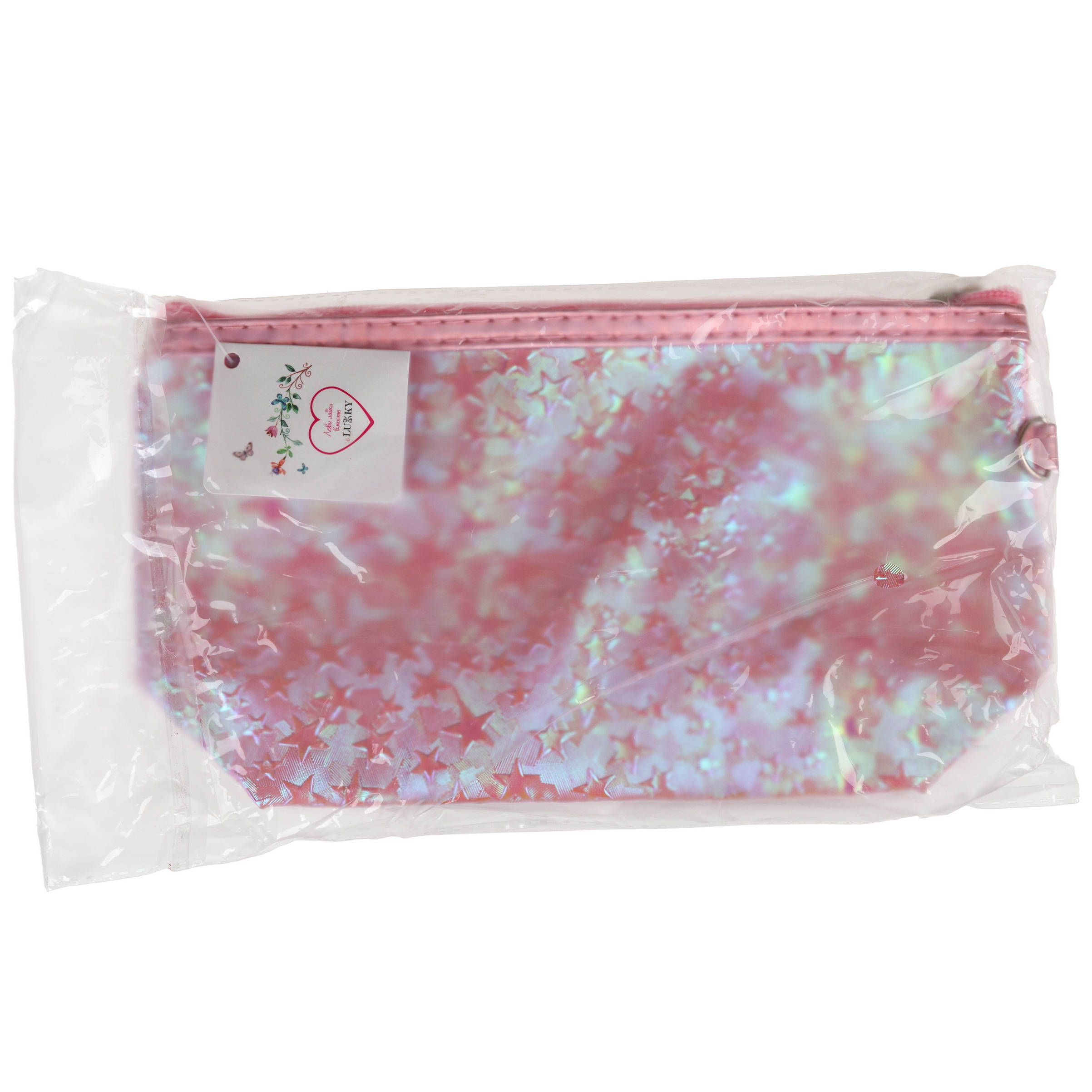 Косметичка LUKKY блестящая Holographic Stars 23,5х 14х 7см - фото 11