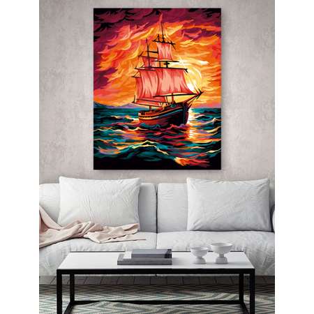 Картина по номерам Hobby Paint Парусник на закате в ассортименте