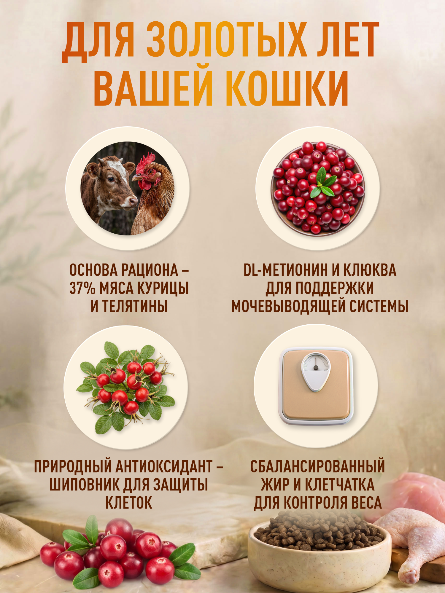 Корм для пожилых кошек сухой Clan Classic Senior 30/14 курица и телятина 20кг - фото 2