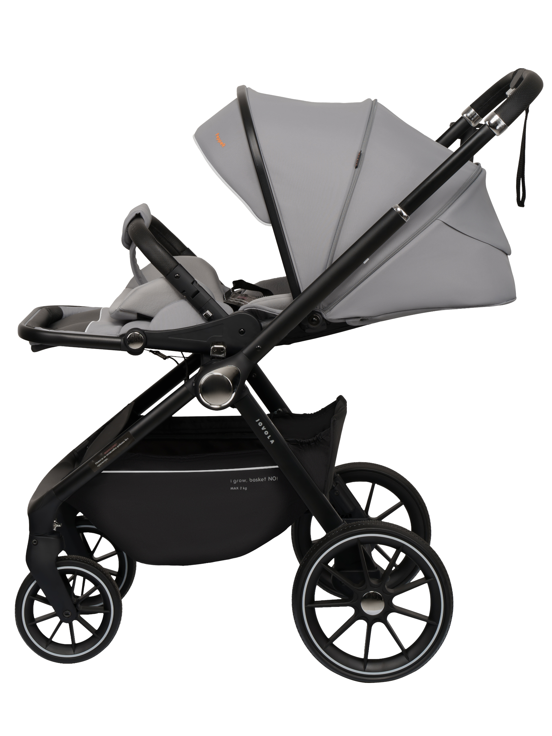 Коляска прогулочная JOVOLA Pepper всесезонная серебряный - фото 19