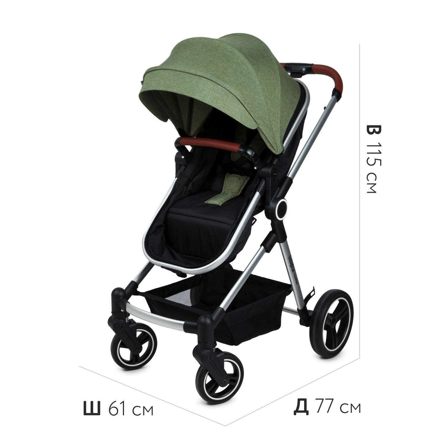 Коляска трансформер Babyton FlexiRide Black-Green - фото 7
