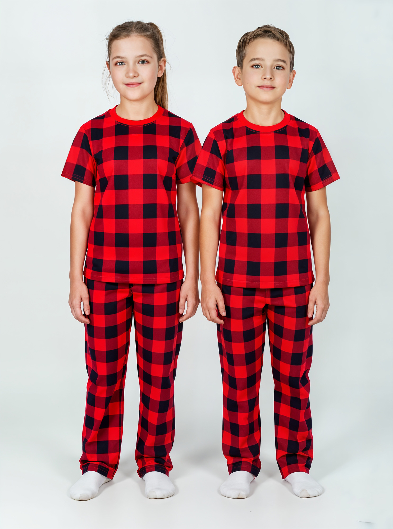 Пижама KiMMi co К-1408827/1 красный_клетка - фото 2