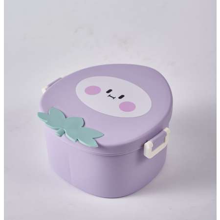 Ланч-бокс контейнер для еды iLikeGift Peach purple с приборами