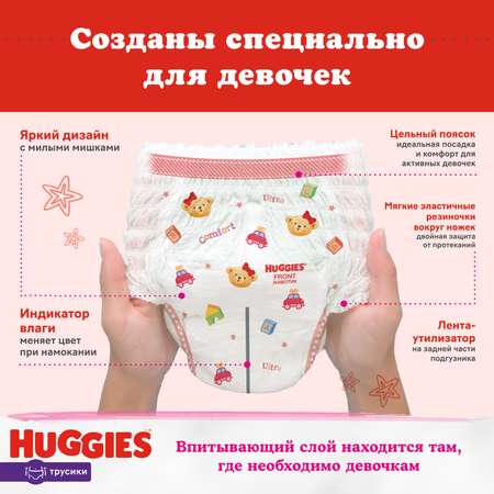 Трусики Huggies Ultra Comfort для девочек 3 (6-11 кг) 19 шт.
