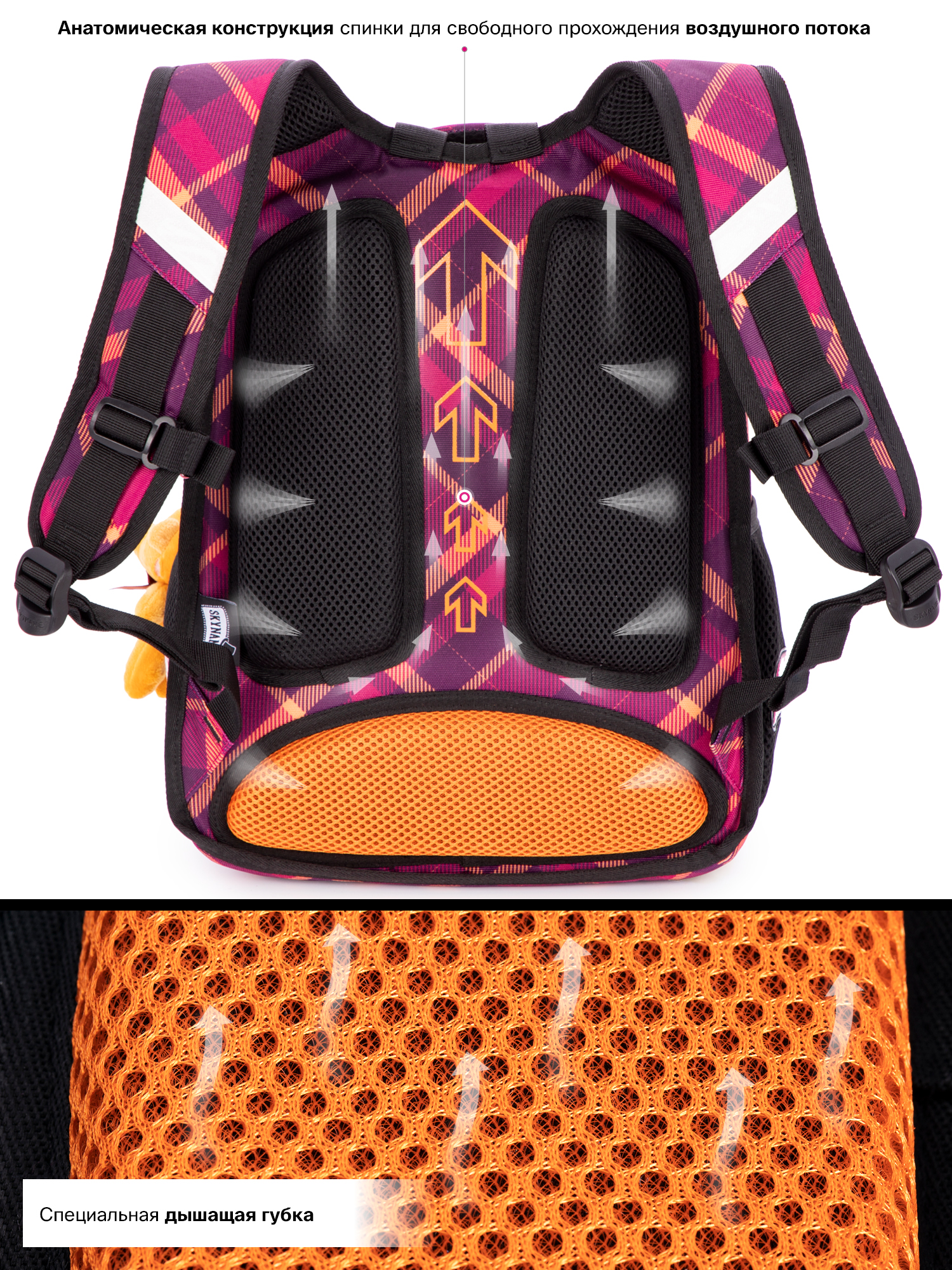 Рюкзак SkyName 17л анатомическая спинка+мишка - фото 8