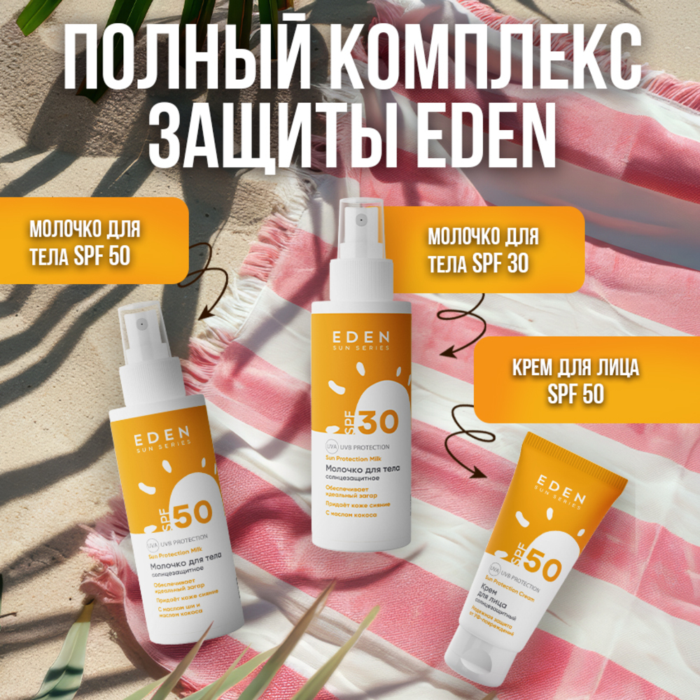 Молочко солнцезащитное EDEN Sun series SPF30 150 мл - фото 10