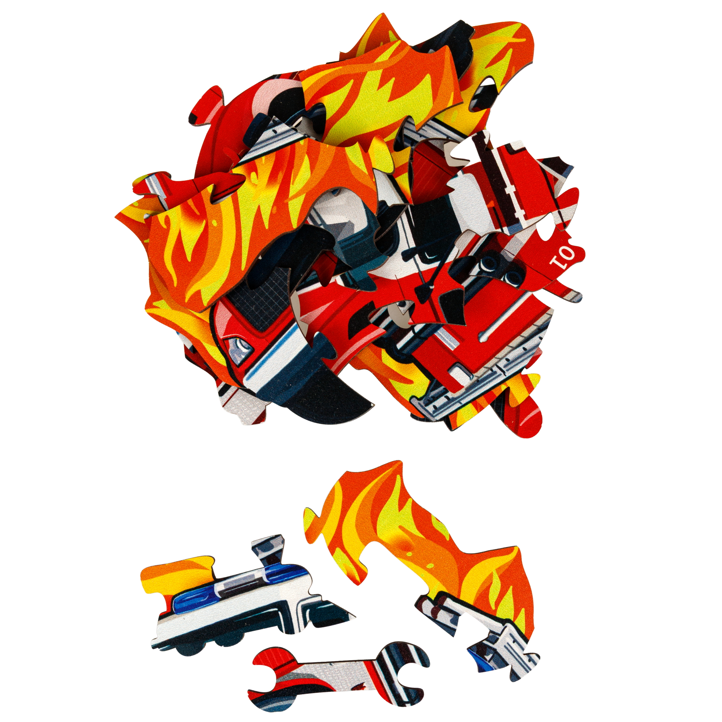 Пазл 1TOY Пожарная машина 15 деталей деревянный - фото 2