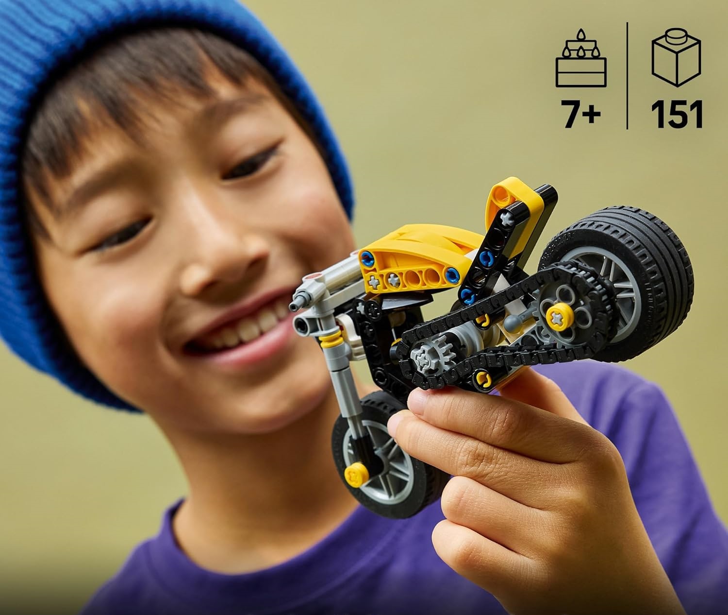 Конструктор LEGO Technic Желтый мотоцикл 151 дет. - фото 7