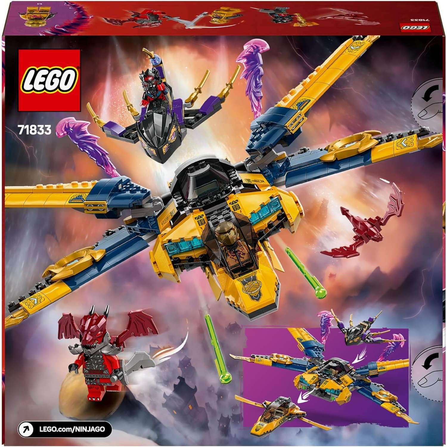 Конструктор LEGO NINJAGO Реактивный самолет Рас и Арин блочный - фото 7