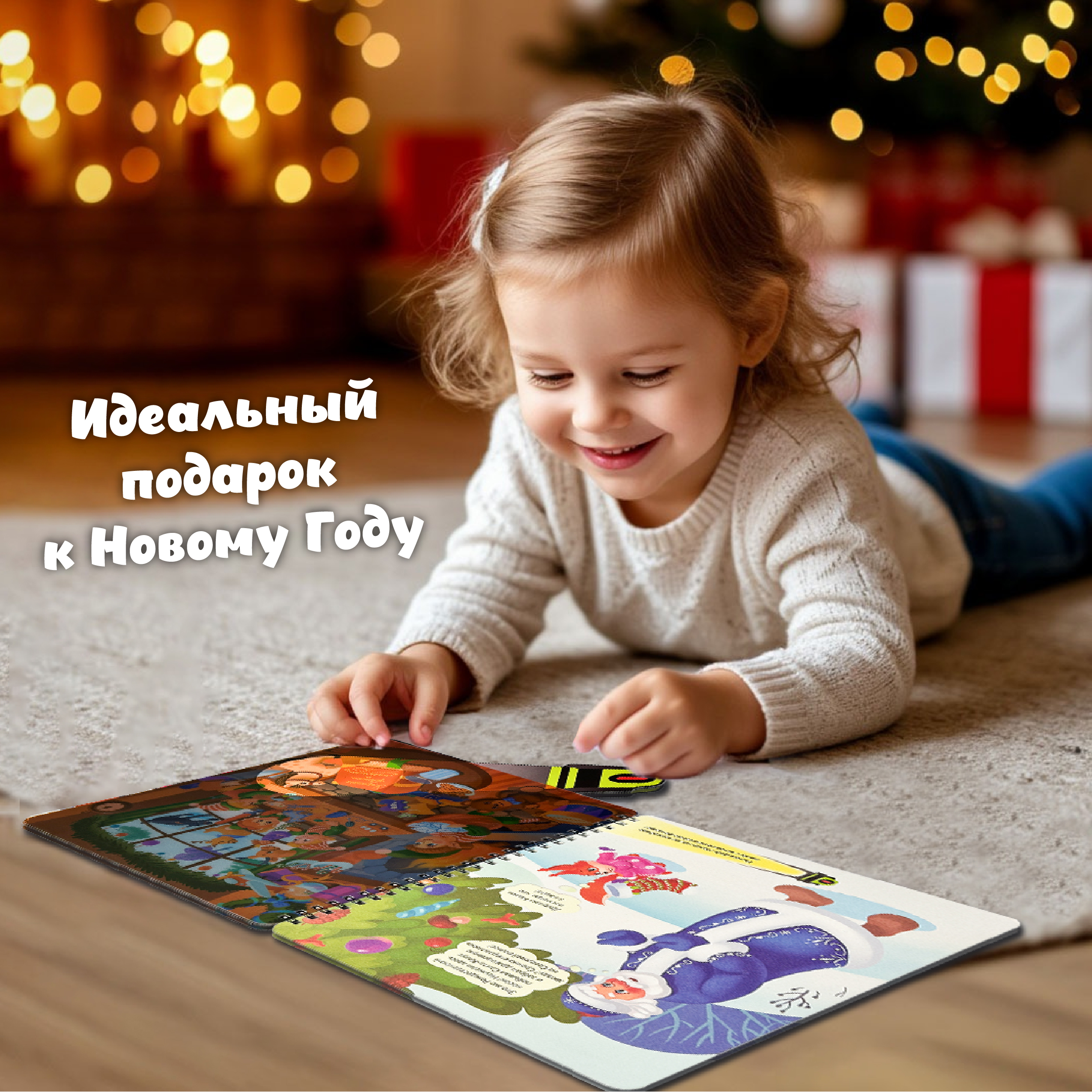 Детская книга БимБиМон с фонариком для малышей Новогодний детектив - фото 6