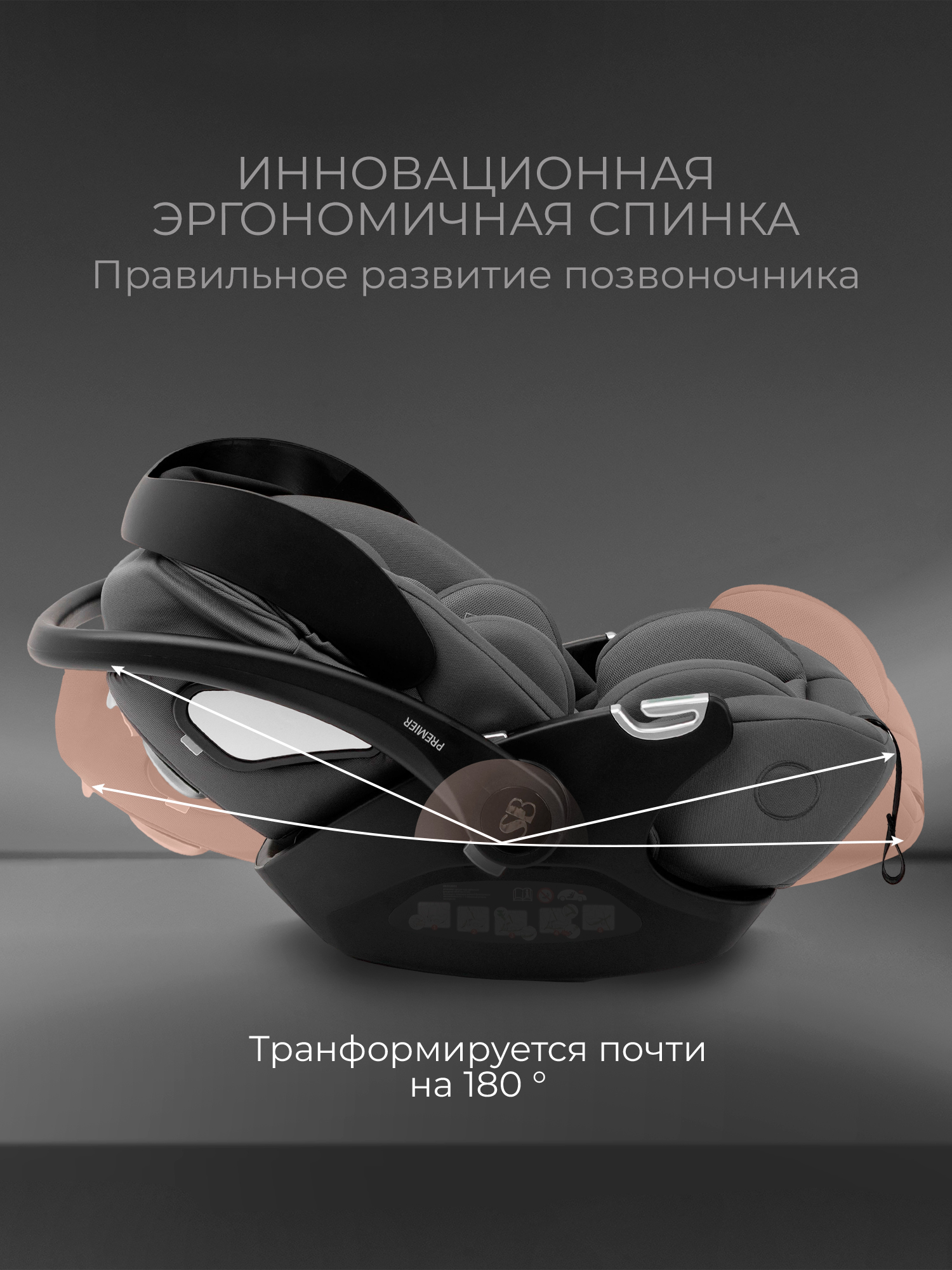 Автокресло Sweet Baby Premier WG06 Pro Grey 0 (0 -13 кг) серый - фото 2