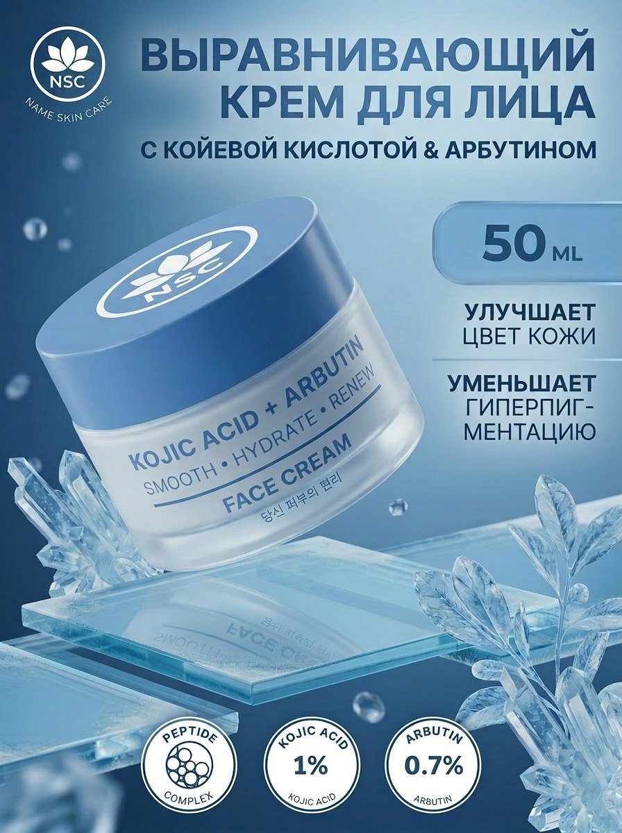 Крем NAME SKIN CARE с койевой кислотой и арбутином 50.1 мл - фото 1