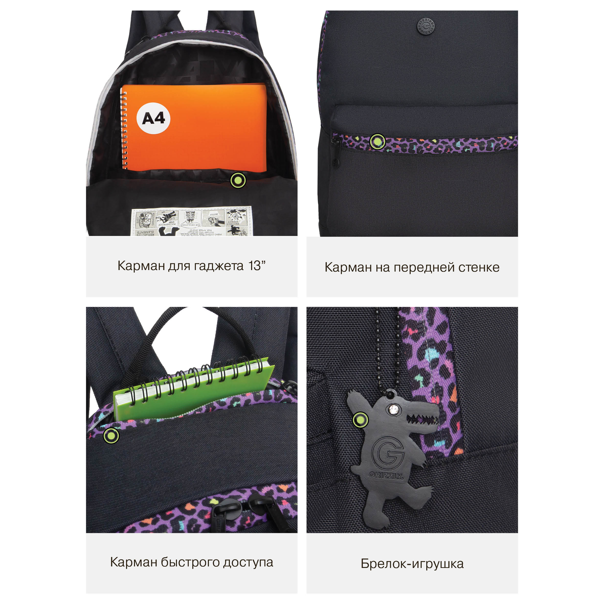 Рюкзак Grizzly для девочки - фото 12