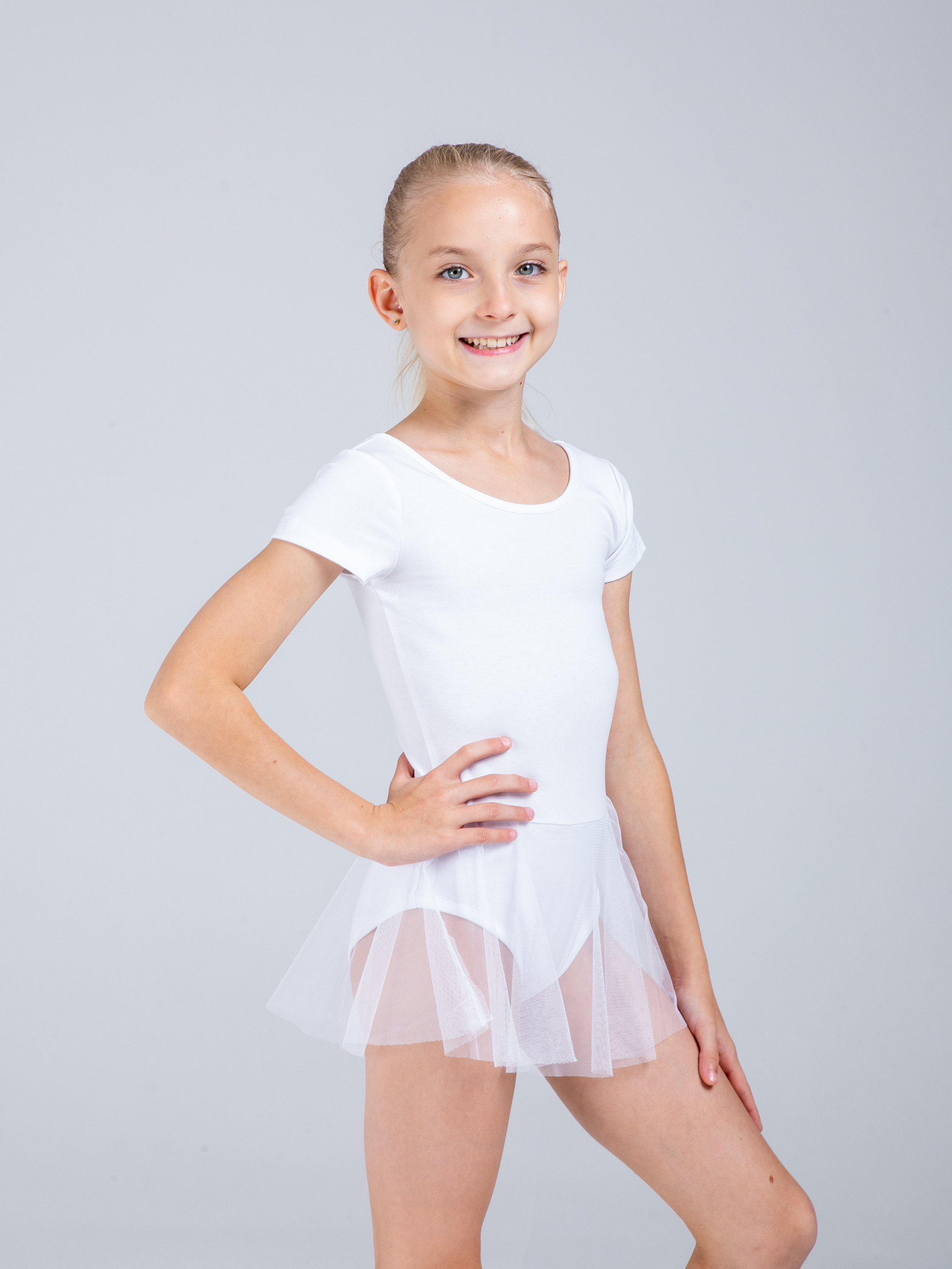 Купальник гимнастический STELLA MODA 26404._белый - фото 1