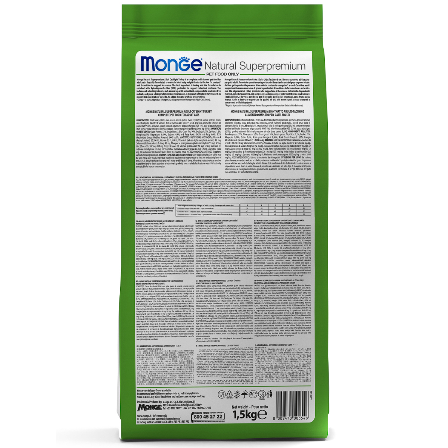 Корм сухой для кошек MONGE Monoprotein 1.5кг с кроликом для взрослых - фото 3
