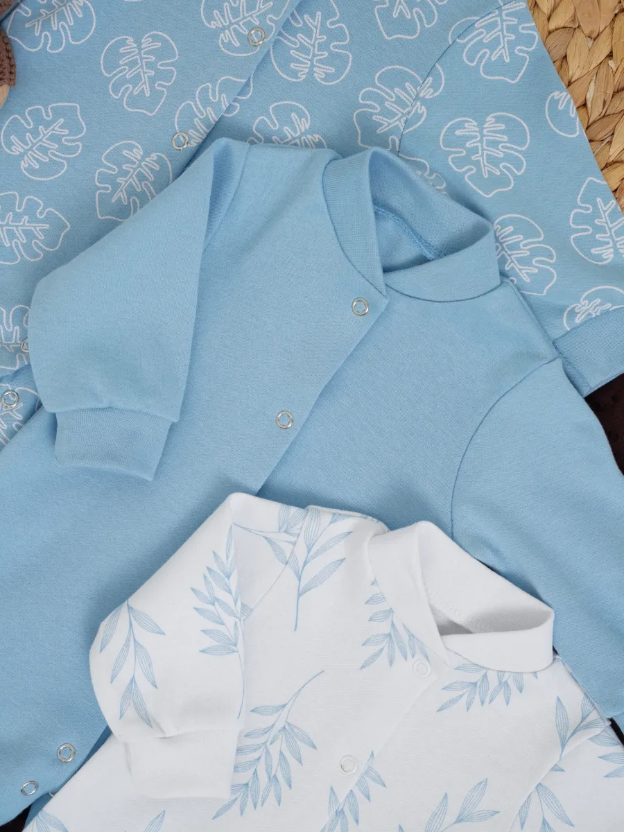 Комбинезон 3 шт Супер Пупс нбр/3пр/ком/сл/sk18синийлисточкиветочки - фото 21