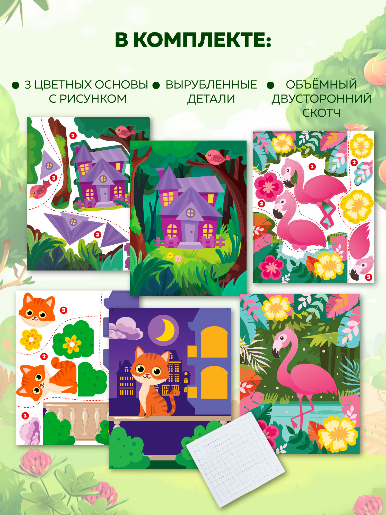 Набор для творчества Дрофа-Медиа аппликация Котёнок Домик Фламинго - фото 5