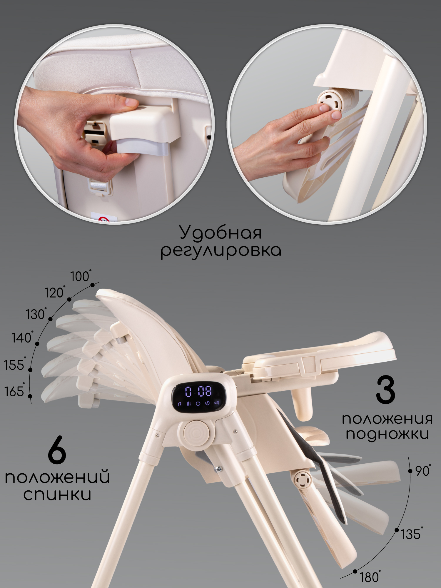 Стульчик для кормления Amarobaby Legacy бежевый - фото 7