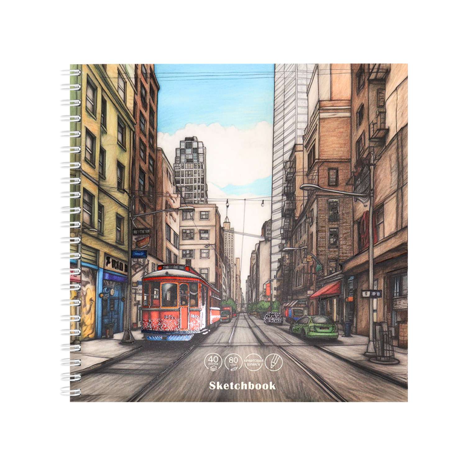 Скетчбук Profit 190*190мм в ассортименте 40 лист. - фото 2