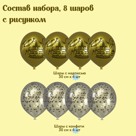 Воздушные шары набор Мишины шарики для фотозоны