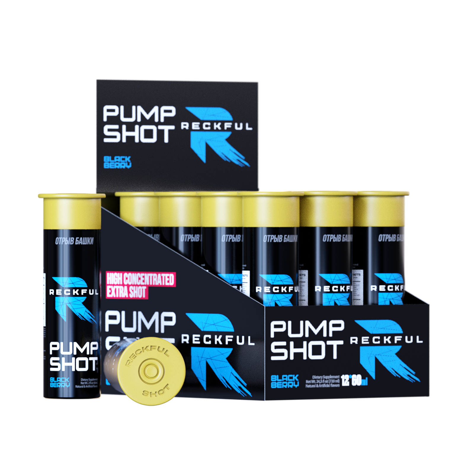 Предтренировочный комплекс в шотах Reckful жидкий предтрен Pump Shot - фото 1
