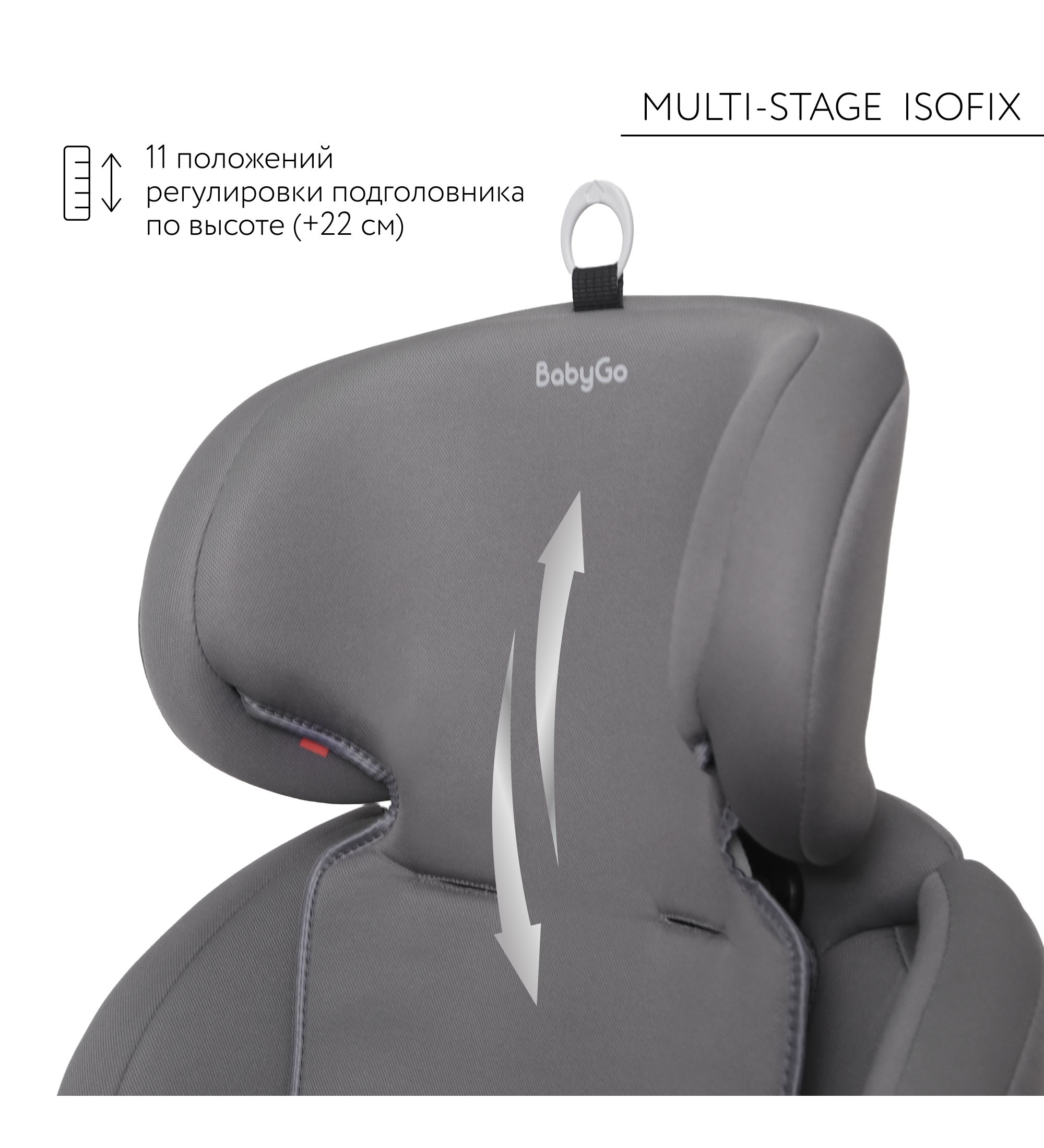 Автокресло BabyGo Multi-Stage New Isofix 0+/1/2/3 (0-36 кг) серый - фото 9