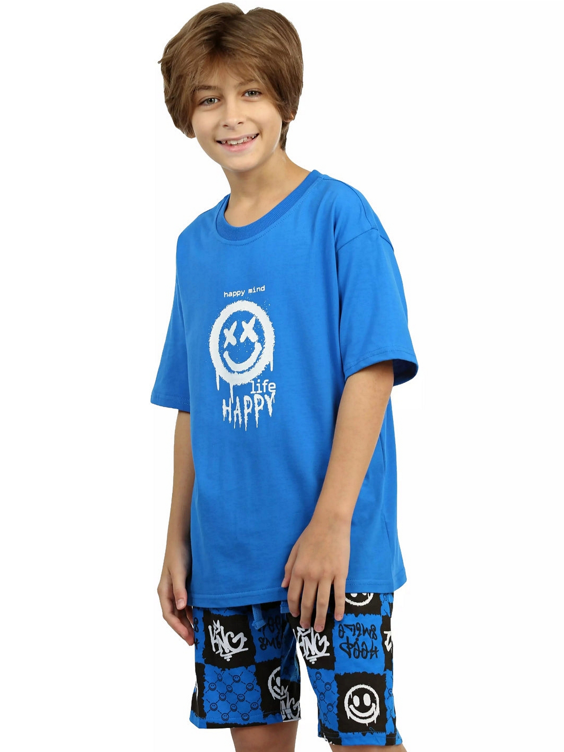 Изображение товара Пижама для мальчика N.O.A. 146 из хлопка, свободный крой, яркие принты