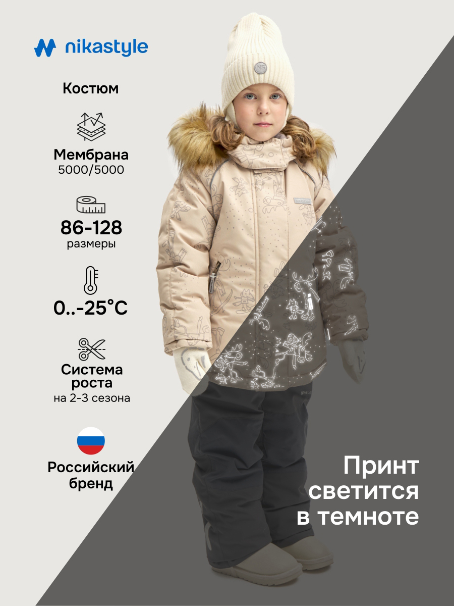 Костюм NIKASTYLE 7з0825 латте/серый - фото 2