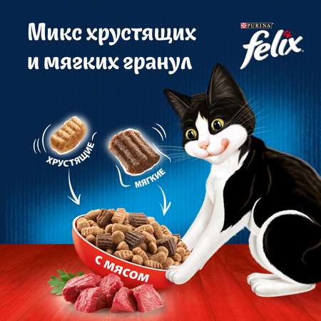 Корм для кошек Felix 3кг Двойная вкуснятина мясо