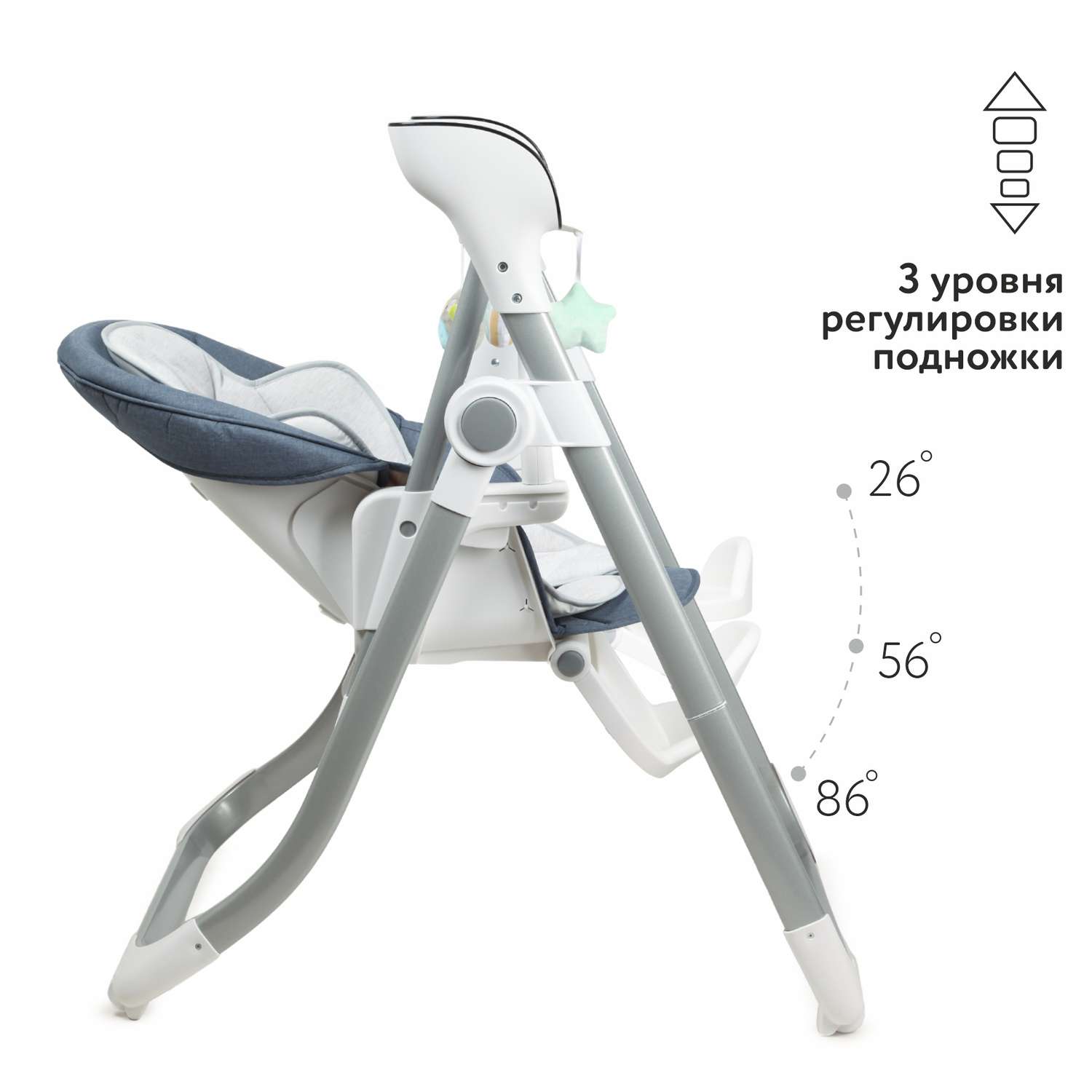 Стульчик для кормления Babyton Combi Blue 2 в 1 - фото 4