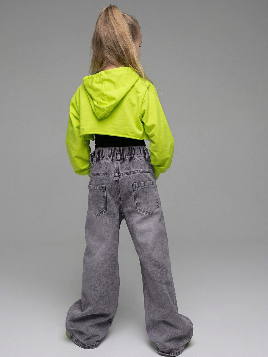 Джинсы iUkoworld Джинсы подростковые рваные широкие на резинке - фото 5