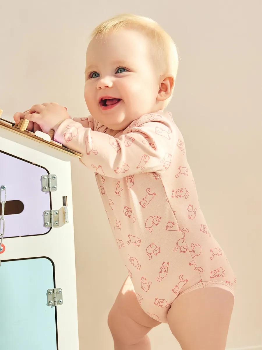 Боди 3 шт Mark Formelle (Марк Формэль) 13016-3/котики на розовом +розово -корич. +серый - фото 14