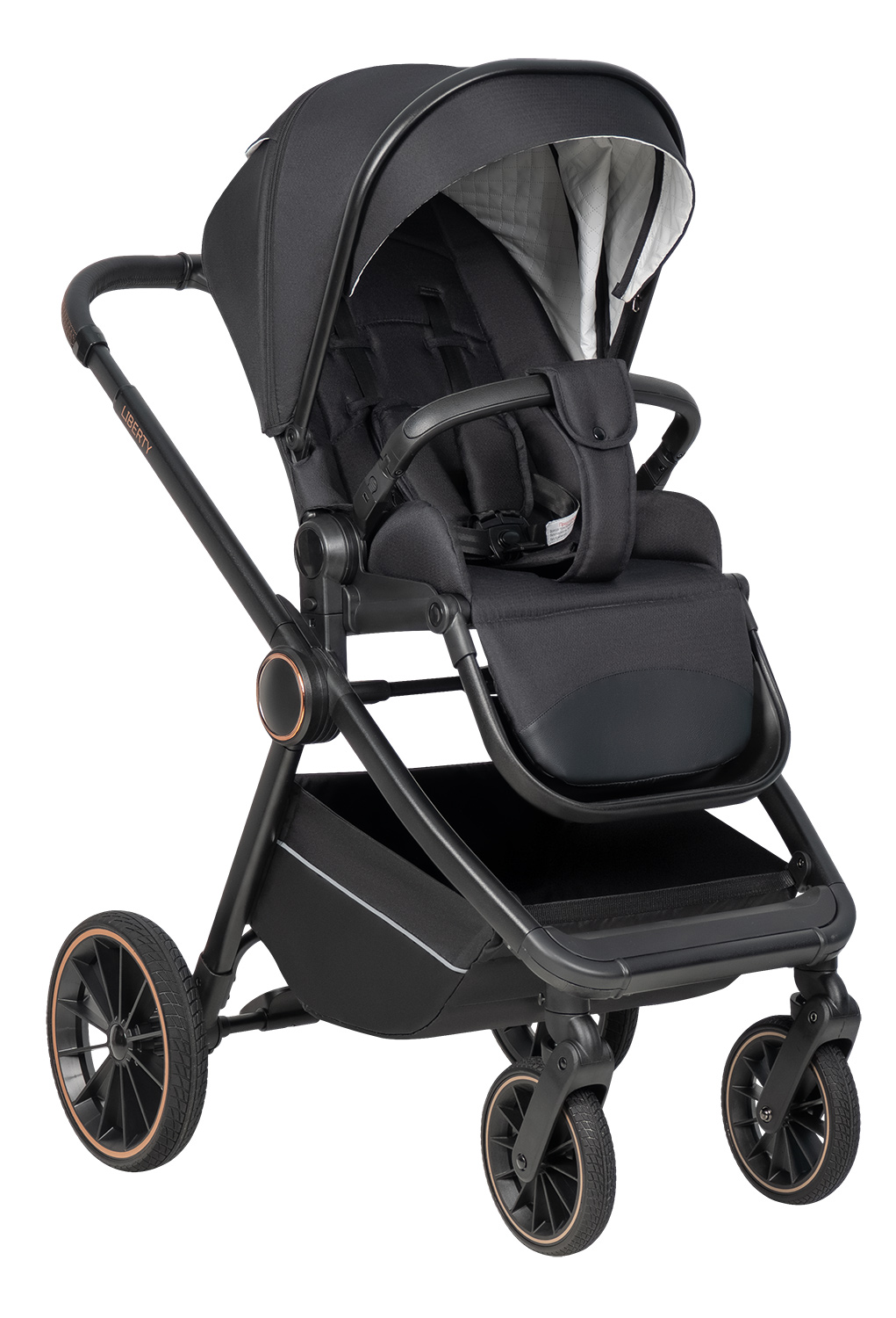 Коляска 3в1 Farfello Liberty черный - фото 19
