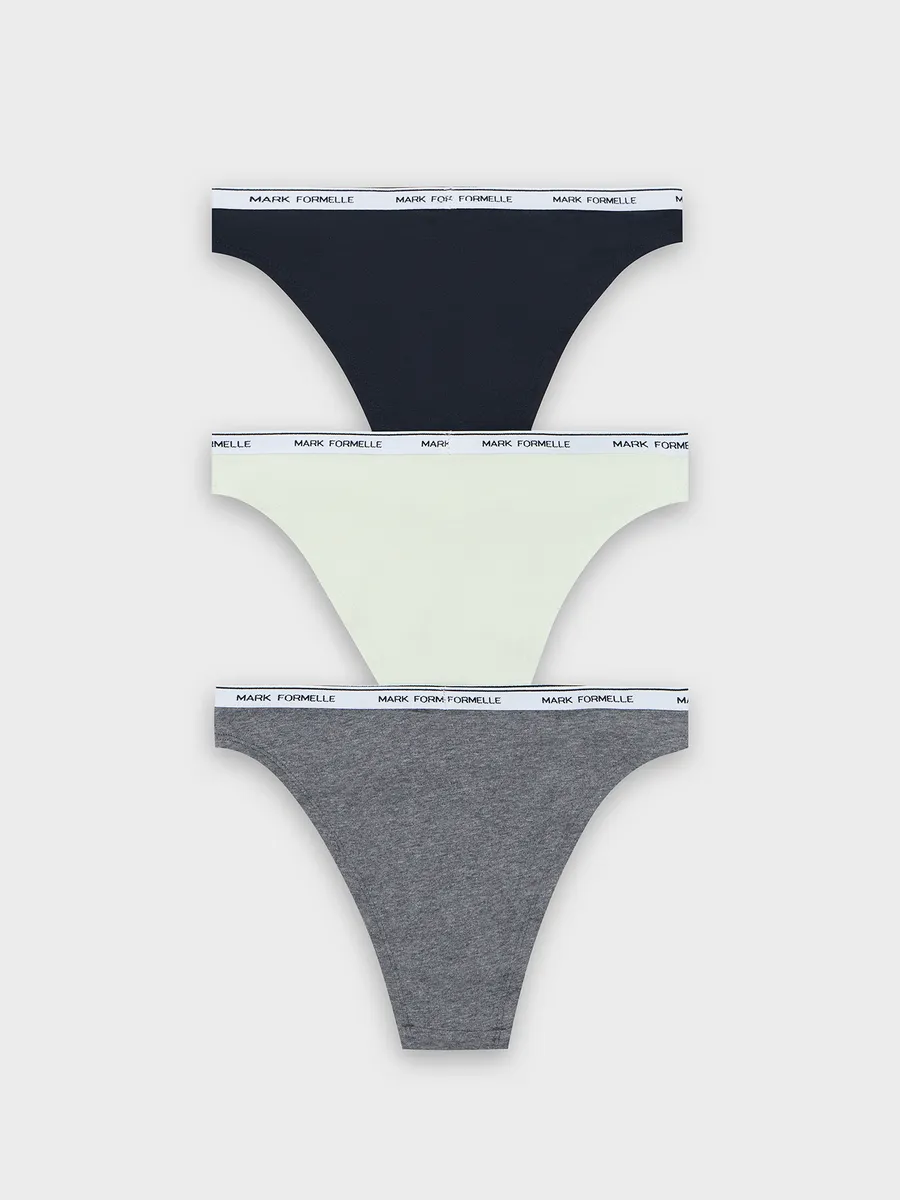 Трусы 3 шт Mark Formelle (Марк Формэль) 412574-1-3/т.серый меланж 4348-F +мятный +черный - фото 10