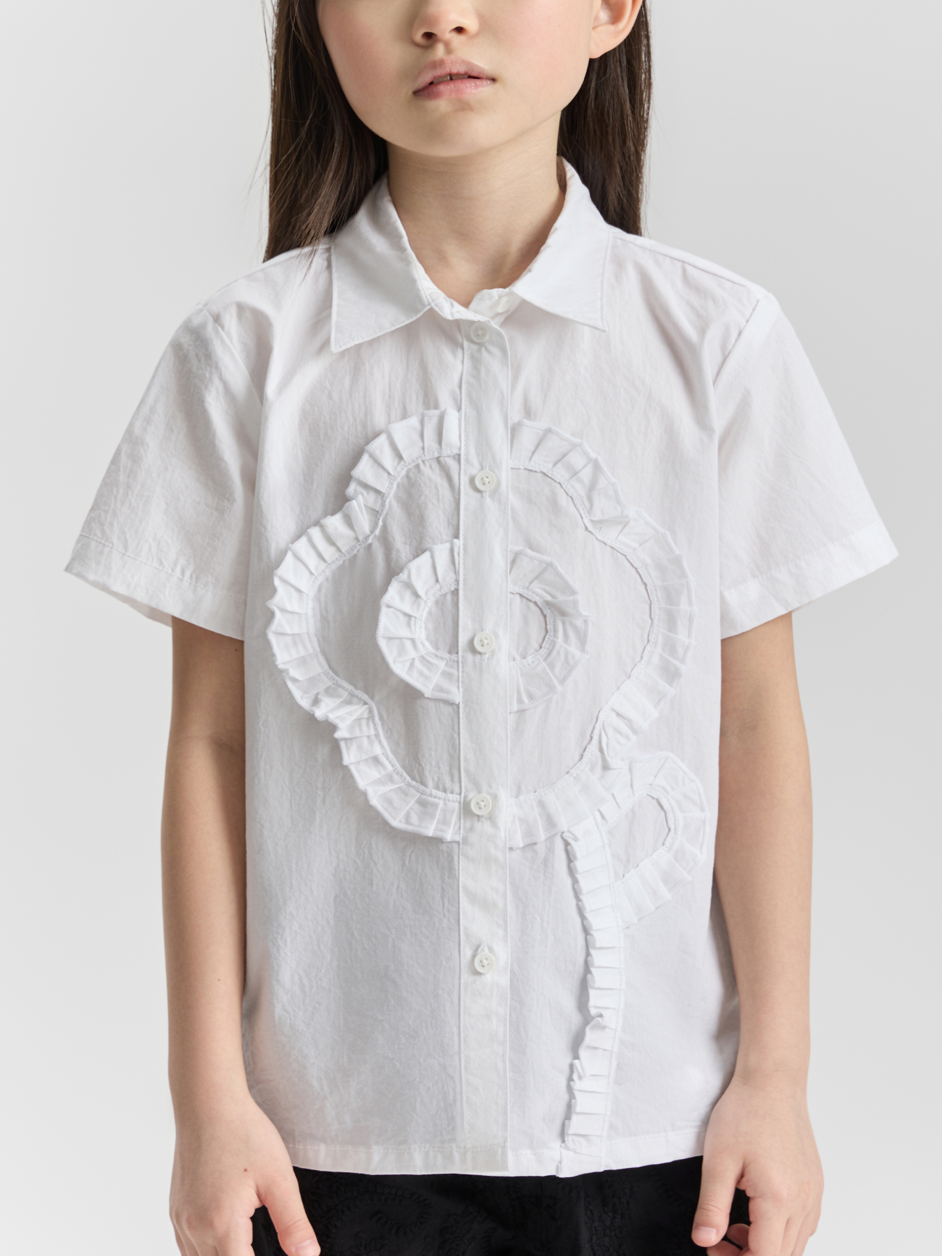 Изображение товара Рубашка Happy Baby 104 Белая детская хлопковая летняя Изображение товара Рубашка Happy Baby 104 Белая детская хлопковая летняя