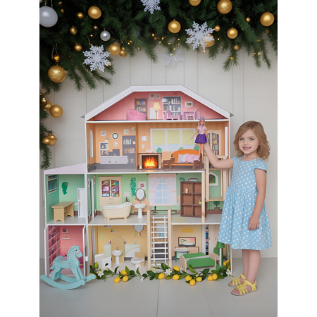 Домик для кукол PAREMO 124 см с мебелью
