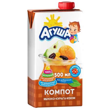 Компот Агуша курага-изюм-яблоко 0.5л с 3лет