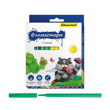 Фломастеры Silwerhof 12 цв.