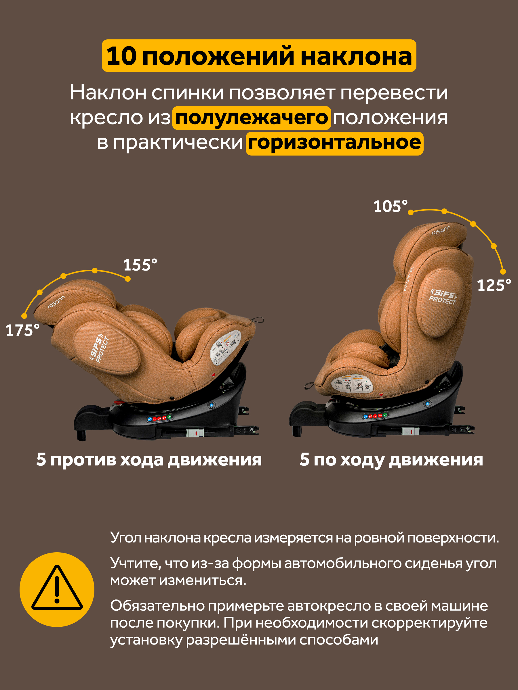 Автокресло Osann Eno 360 SL Caramel Isofix 0+/1/2/3 (0-36 кг) коричневый - фото 4