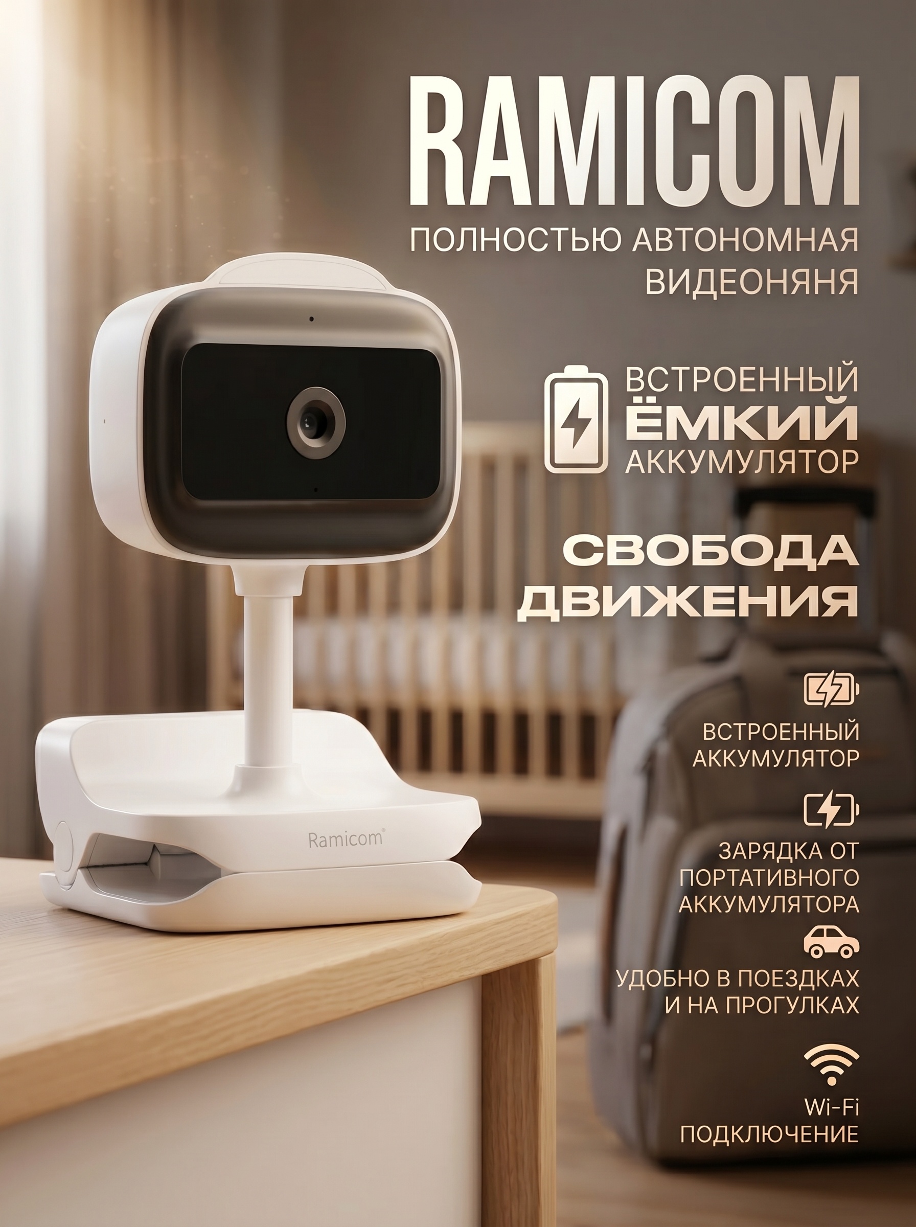 Видеоняня Ramicom через интернет с аккумулятором - фото 3