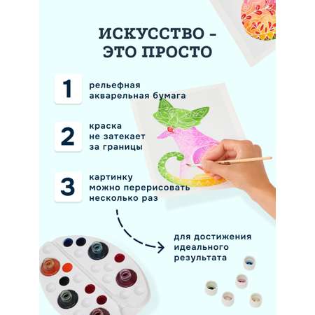 Набор для рисования SentoSphere Коты акварель
