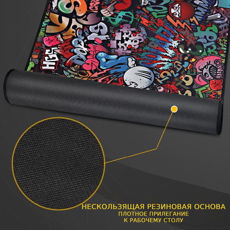 Коврик для мыши oqqi и клавиатуры компьютерный игровой большой антискользящий на стол